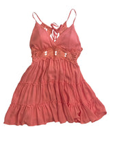 Load image into Gallery viewer, Hot Pink Halter Neck Lace Trim Ruffle Mini Dress
