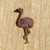 Pretty In Pink Flamingo Crystal Brooch