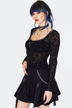 Load image into Gallery viewer, Gothic Flocking Long Sleeve Top
