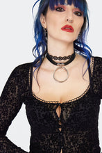 Load image into Gallery viewer, Gothic Flocking Long Sleeve Top
