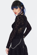 Load image into Gallery viewer, Gothic Flocking Long Sleeve Top
