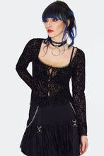 Load image into Gallery viewer, Gothic Flocking Long Sleeve Top
