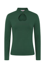 Load image into Gallery viewer, Green Teardrop Collar Button Top
