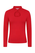 Load image into Gallery viewer, Red Teardrop Collar Button Top
