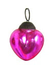 Tiny Hot Pink Glass Heart Ornament