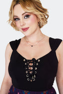 Lace Up Sleeveless Top