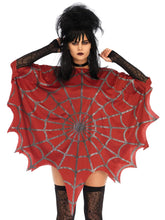 Load image into Gallery viewer, Red Glitter Web Poncho
