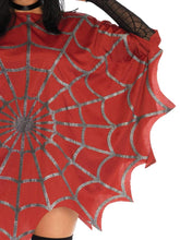 Load image into Gallery viewer, Red Glitter Web Poncho
