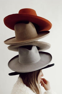 Light Beige Wool Felt Lenny Rancher Hat
