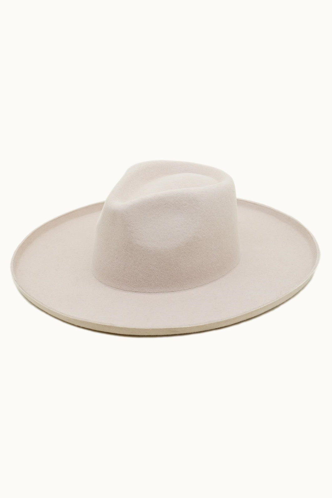 Light Beige Wool Felt Lenny Rancher Hat