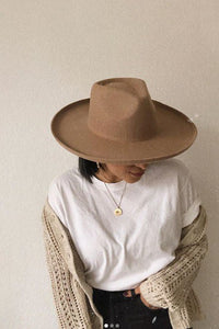 Pecan Wool Felt Lenny Rancher Hat