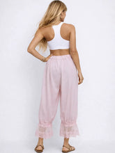 Load image into Gallery viewer, Pink Lace Hemmed Bloomer Pants

