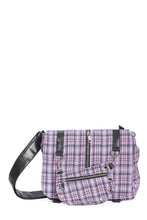 Load image into Gallery viewer, Lilac Plaid Punky Messenger Bag Purse
