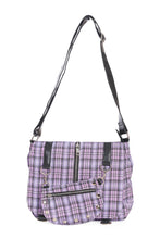 Load image into Gallery viewer, Lilac Plaid Punky Messenger Bag Purse
