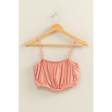 Load image into Gallery viewer, Teak Rose Spaghetti Strap Bandeau Crop Top
