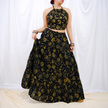 Load image into Gallery viewer, Dreamy Celestial Mushroom Tiered Maxi Skirt
