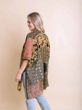 Load image into Gallery viewer, Bohemian Burnout Mustard Design Velvet Burnout Kimono
