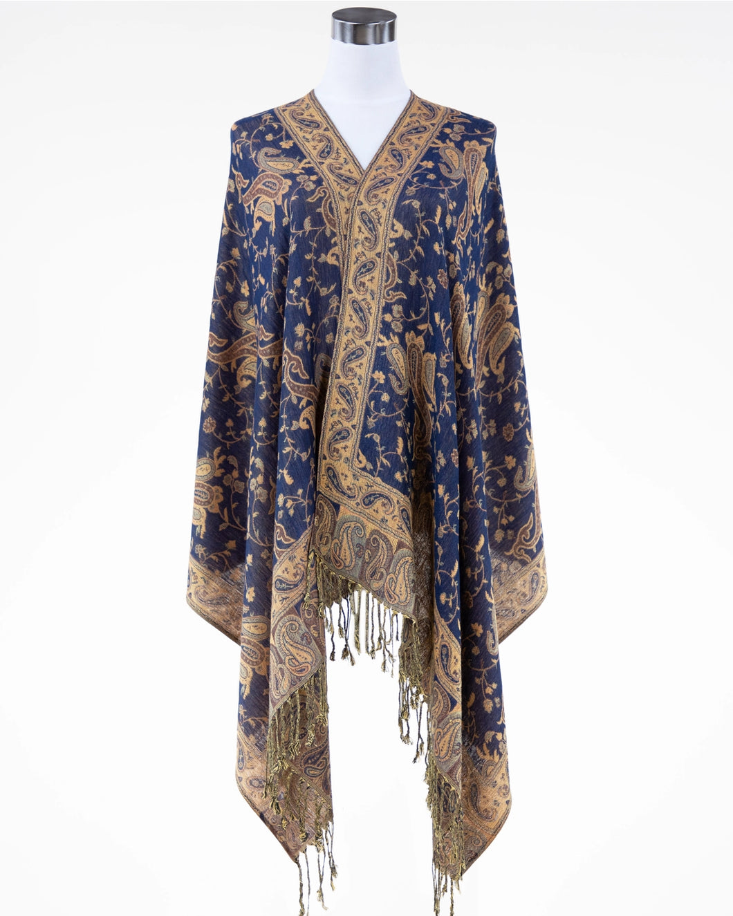 Navy Floral Paisley Pashmina