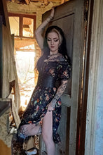 Load image into Gallery viewer, Night Garden Cap Sleeve Midi Dress
