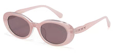 Load image into Gallery viewer, Pink sunglasses with a subtle brand logo on a white background
