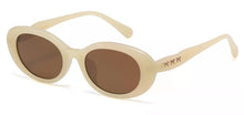 Load image into Gallery viewer, Beige sunglasses with brown lenses on a white background
