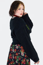 Load image into Gallery viewer, Rose Embroidered Ovesized Cardigan
