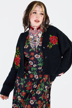 Load image into Gallery viewer, Rose Embroidered Ovesized Cardigan
