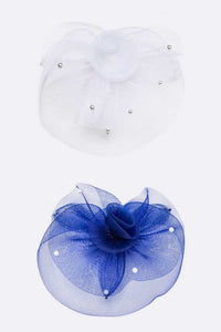 Pearl Accent Mesh Bow Convertible Headband Fascinator- More Styles Available!