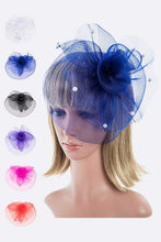 Load image into Gallery viewer, Pearl Accent Mesh Bow Convertible Headband Fascinator- More Styles Available!
