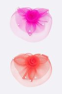 Pearl Accent Mesh Bow Convertible Headband Fascinator- More Styles Available!