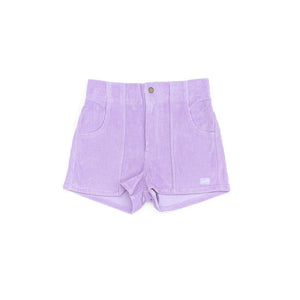 Powder Purple Retro Corduroy Shorts