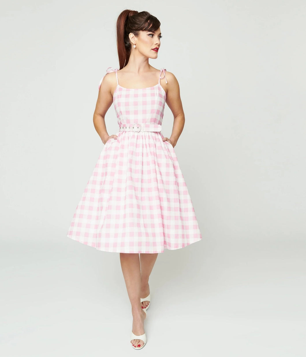 Pink and White Gingham Bobbi Swing Dress – Pink House Boutique Pink and White Gingham Bobbi Swing Dress – Pink House Boutique