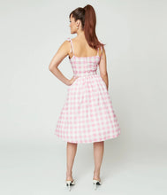 Load image into Gallery viewer, Pink and White Gingham Bobbi Swing Dress
