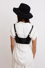 Load image into Gallery viewer, Black Leather Harness Belt with Adjustable Straps
