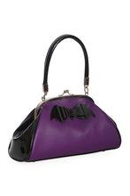 Load image into Gallery viewer, Purple Bat Bow Kisslock Purse
