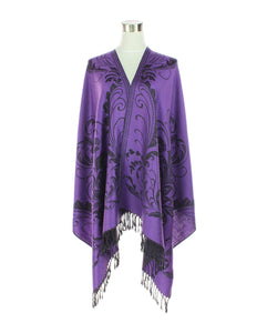 Purple Floral Pashmina