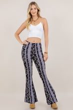 Load image into Gallery viewer, Purple Paisley Printed Bell Bottom Flare Pants
