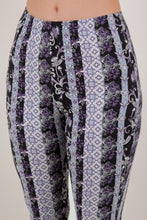 Load image into Gallery viewer, Purple Paisley Printed Bell Bottom Flare Pants
