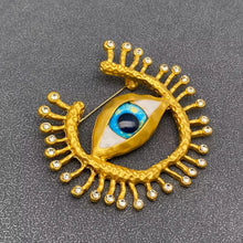 Load image into Gallery viewer, Rayed Evil Eye Brooch
