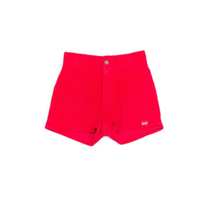 Red Retro Corduroy Shorts