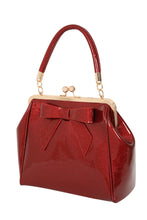 Load image into Gallery viewer, Red Glitter Classic Retro Bow Kisslock Handbag
