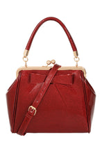 Load image into Gallery viewer, Red Glitter Classic Retro Bow Kisslock Handbag
