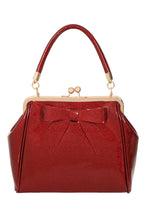 Load image into Gallery viewer, Red Glitter Classic Retro Bow Kisslock Handbag
