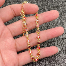 Load image into Gallery viewer, Dainty Evil Eye Heart Chain Bracelet- More Styles Available!
