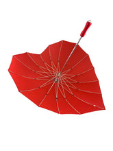 Load image into Gallery viewer, Red Heart Shaped Umbrella Parasol
