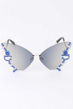 Load image into Gallery viewer, Crystal Pave Rimless Butterfly Y2K Sunglasses
