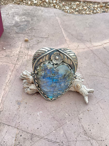 Heart Labradorite Statement Ring- One of a Kind