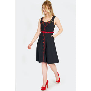 Western Rose Piped Dress