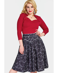 Midnight Western Flare Skirt