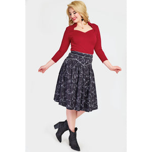 Midnight Western Flare Skirt